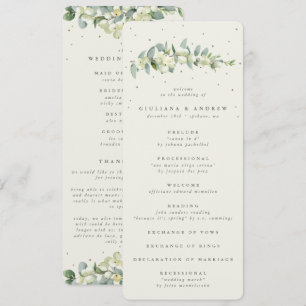 Elegante Cream Snowberry+Eucalyptus Stem Wedding Programm