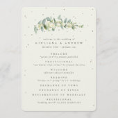 Elegante Cream Snowberry+Eucalyptus Stem Wedding Programm (Vorderseite)
