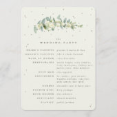 Elegante Cream Snowberry+Eucalyptus Stem Wedding Programm (Rückseite)