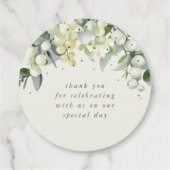 Elegante Cream Snowberry+Eucalyptus Wedding Geschenkanhänger (Rückseite)