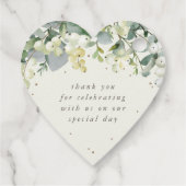 Elegante Cream Snowberry+Eucalyptus Wedding Geschenkanhänger (Rückseite)