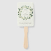 Elegante Cream Snowberry+Eucalyptus Winter Wedding Fächer (Vorderseite)