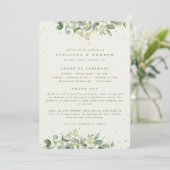 Elegante Cream Snowberry+Eucalyptus Winter Wedding Programm (Stehend Vorderseite)