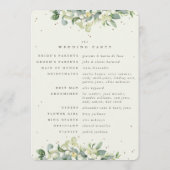 Elegante Cream Snowberry+Eucalyptus Winter Wedding Programm (Rückseite)