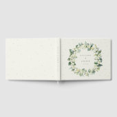 Elegante Cream Snowberry+Eucalyptus Wreath Wedding Gästebuch (Voll)