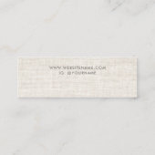 Elegante Cream Tan Linen Look Earring Display Mini Visitenkarte (Rückseite)