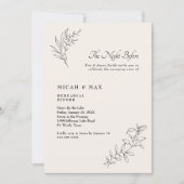 Elegante Cream The Night Before Wedding Probe Einladung (Vorderseite)