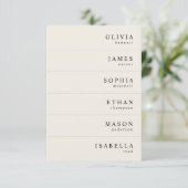 Elegante Cream Wedding Name Platzkarten (Stehend Vorderseite)