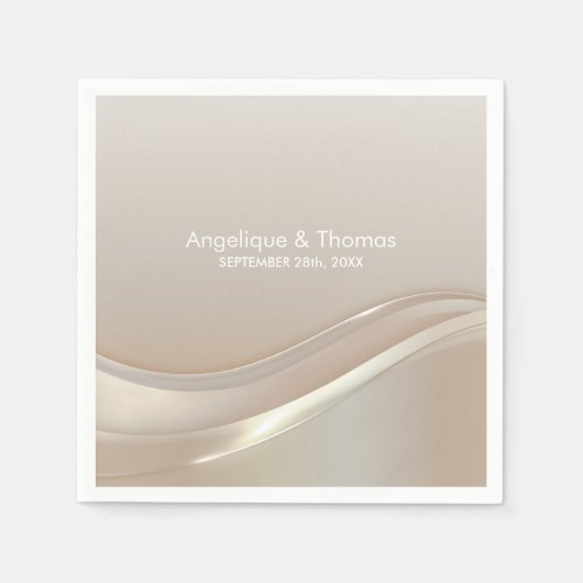 Elegante Cream Wedding Serviette (Vorderseite)