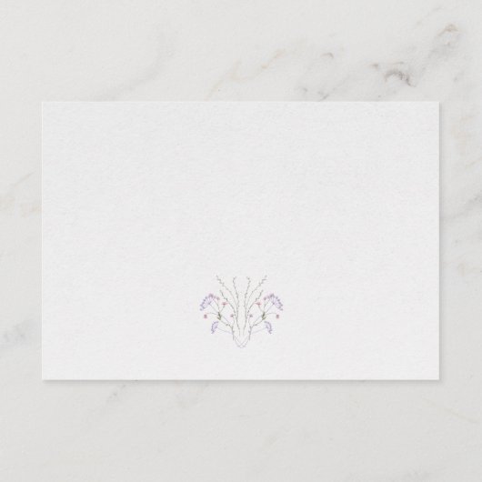 Elegante Cream Wildblume QR Code RSVP Card Begleitkarte (Rückseite)