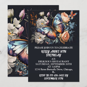Elegante Creative Butterfly Art Geburtstagsparty Einladung