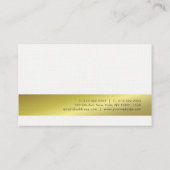 Elegante Creative Gold Look Premium Linen Luxus Visitenkarte (Rückseite)