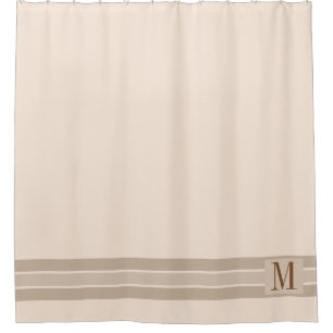 Elegante Creme Beige gestreifte Banner hinzufügen Duschvorhang