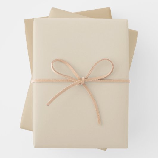 Elegante Creme-/Beige-/Tanwackelpapier Geschenkpapier Set (Beispiel)