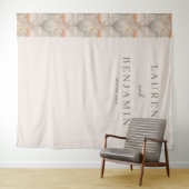 Elegante Creme Blumenmuster Wandteppich (Beispiel (Horizontal))