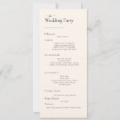 Elegante Creme Einfache Zeremonie (Rückseite)