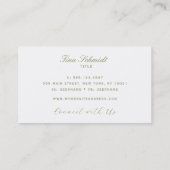 Elegante Creme, Elfenbeinweiß Visitenkarte (Rückseite)