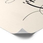 Elegante Creme Herzlich Willkommen beim Probe Dinn Poster (Ecke)