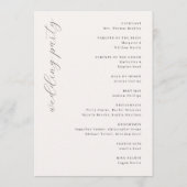 Elegante Creme-Hochzeitszeremonie Programm (Rückseite)