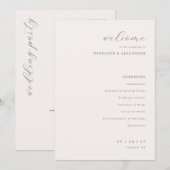 Elegante Creme-Hochzeitszeremonie Programm (Vorne/Hinten)