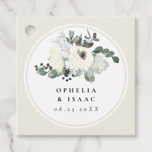 Elegante Creme Ivory Geschenkanhänger (Vorderseite)