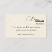 Elegante Creme Moderne, dezente und einfache Logos Visitenkarte (Rückseite)