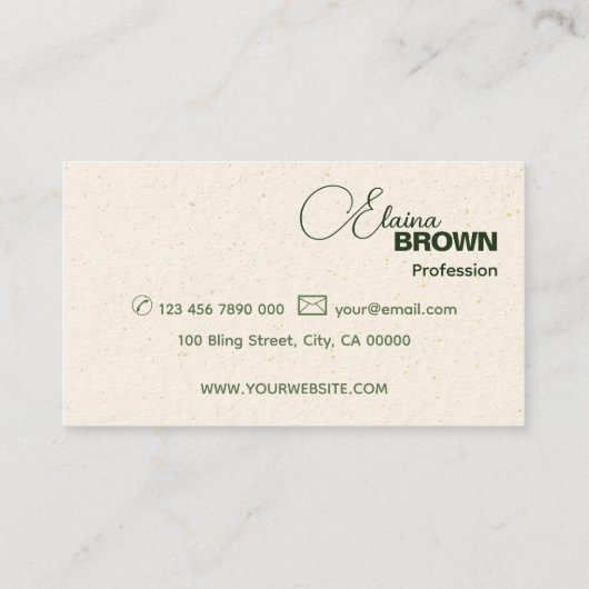 Elegante Creme Moderne, dezente und einfache Logos Visitenkarte (Rückseite)