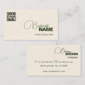 Elegante Creme Moderne, dezente und einfache Logos Visitenkarte (Vorne/Hinten)