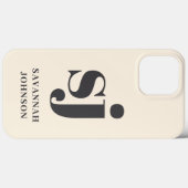Elegante Creme Monogramm-Initialen Case-Mate iPhone Hülle (Rückseite (Horizontal))