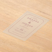 Elegante Creme-Randgestaltung Acryleinladungen (Ablage )