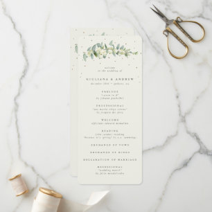 Elegante Creme Schneebeere + Eukalyptus-Stiel Hoch Programm