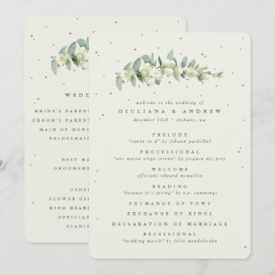 Elegante Creme-Schneebeere + Eukalyptus-Stiel Hoch Programm