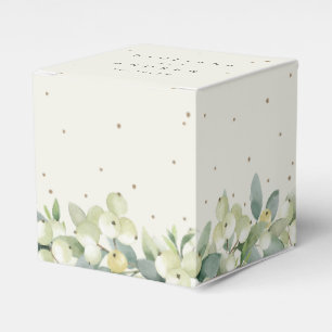 Elegante Creme-Schneebeere+Eukalyptus-Winterhochze Geschenkschachtel