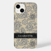 Elegante Creme und Black Paisley Case-Mate iPhone Hülle (Rückseite)