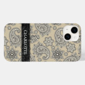 Elegante Creme und Black Paisley Case-Mate iPhone Hülle (Rückseite (Horizontal))