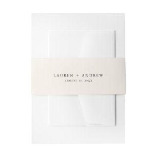 Elegante Creme und Black Wedding Einladung Bly B Einladungsbanderole