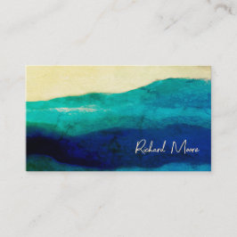 Elegante Creme und blaue Grunge Signatur abstrakt Visitenkarte