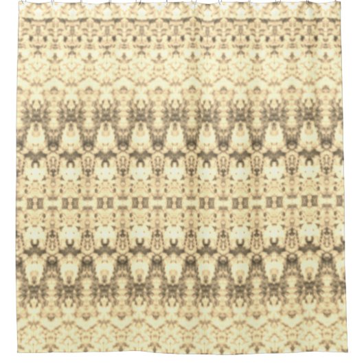 Elegante Creme und braun Gemustert Duschvorhang (Vorderseite)