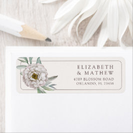 Elegante Creme- und Braune Florale Hochzeits-Etike