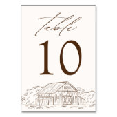 Elegante Creme und braune Rustikale Braut Hochzeit Tischnummer (Rückseite)