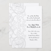 Elegante Creme und Grau Vintage Hochzeit Einladung (Vorne/Hinten)