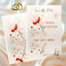 Elegante Creme- und rote Mohn-Hochzeit