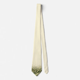 Elegante Creme- und Salbeigrüne Wiesen-Wildblume Krawatte