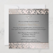 Elegante Creme-und Silber-Einladung mit Bogen Einladung (Rückseite)