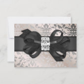 Elegante Creme und Silver UAWG mit Bow RSVP Karte (Vorderseite)