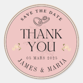 "Elegante Creme und White Wedding Danke Sticker
