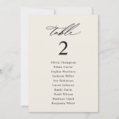 Elegante Creme Wedding Seating Chart Cards Einladung (Vorderseite)