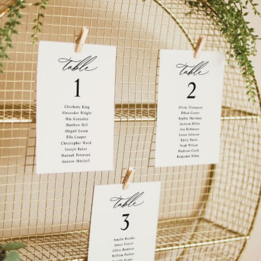 Elegante Creme Wedding Seating Chart Cards Einladung