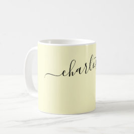 Elegante Cremefarbe Moderne Name Personalisiert Kaffeetasse
