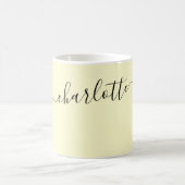 Elegante Cremefarbe Moderne Name Personalisiert Kaffeetasse (Mittel)